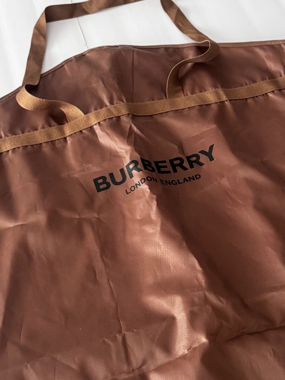 Burberry London England Brown Garment Bag Recycled Polyester Travel Suit Cover